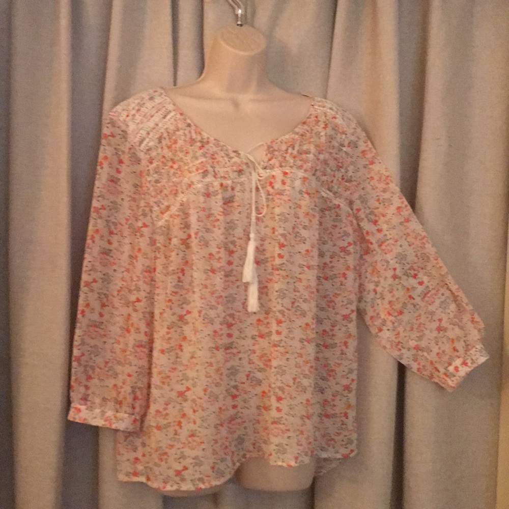 Ladies Boho semi sheer blouse
